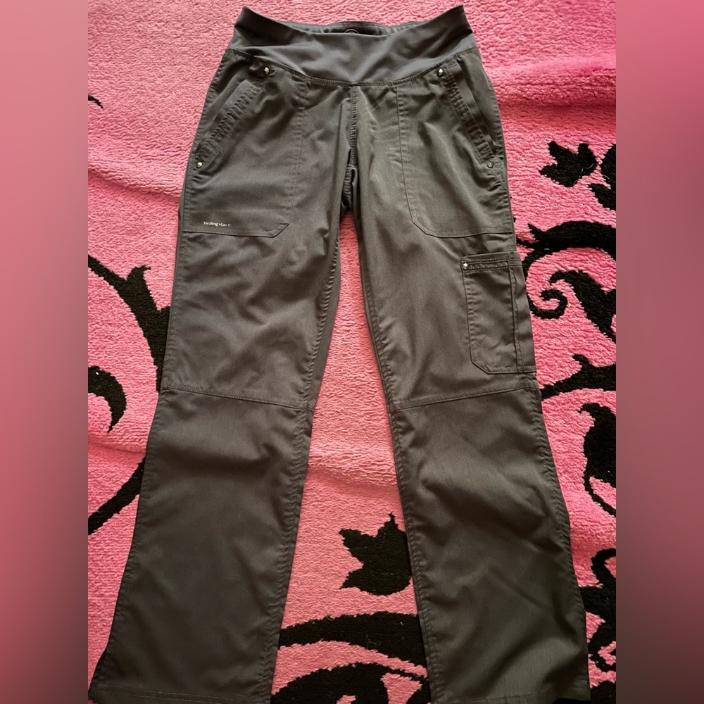 Women’s XXSP Heather Grey Purple Label Yoga by Healing Hands Tori Scrub Pants